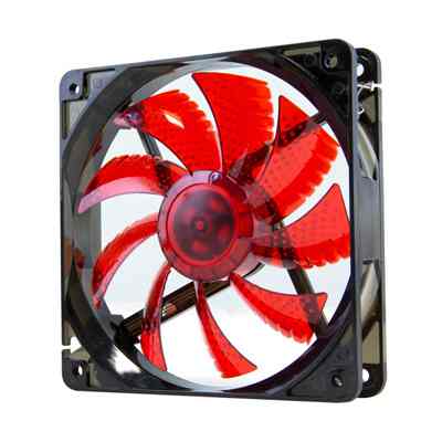 Nox Ventilador Caja Cool Fan 12cm Led Rojo